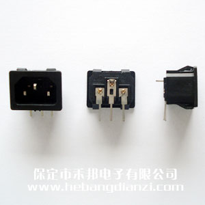 電源座3針 無耳彎焊