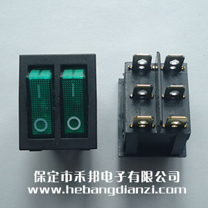 KCD8-212N雙聯(lián)船型開(kāi)關(guān) 綠色