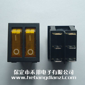 KCD8-212N雙聯(lián)船型開(kāi)關(guān) 黃色